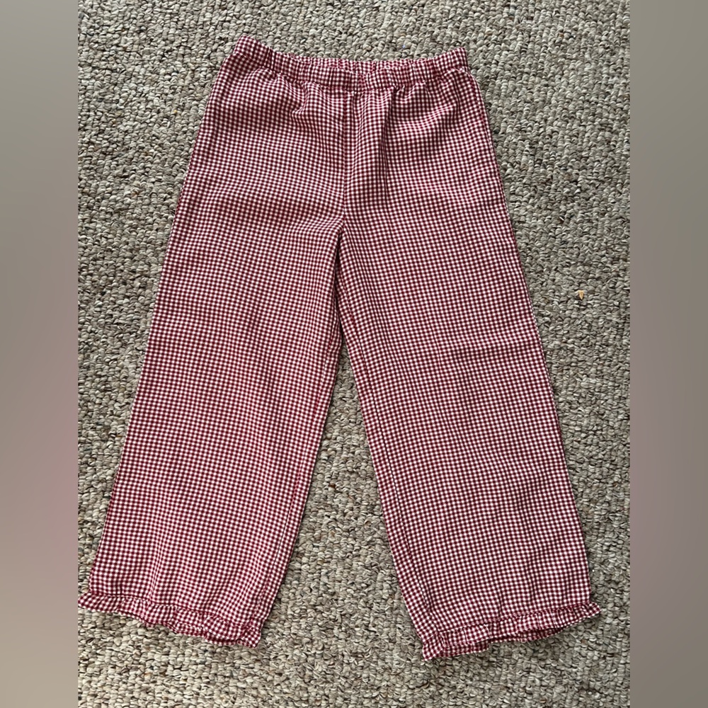 Janie and Jack Red and White Checkered Pants
